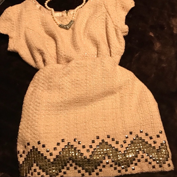 Blush Pink Dress with Gold Accents - Picture 1 of 6